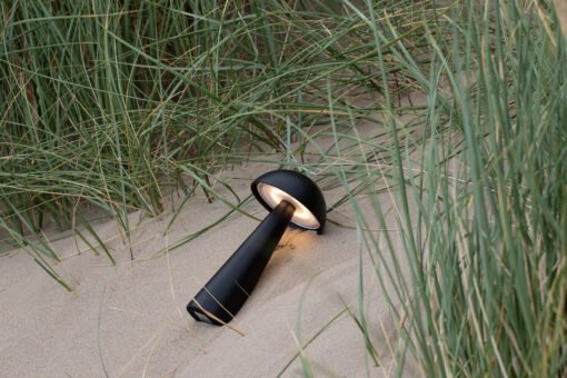 Lyle Rechargeable Outdoor Table Lamp in Matt Black (LED, IP54 Rated) - Image 2