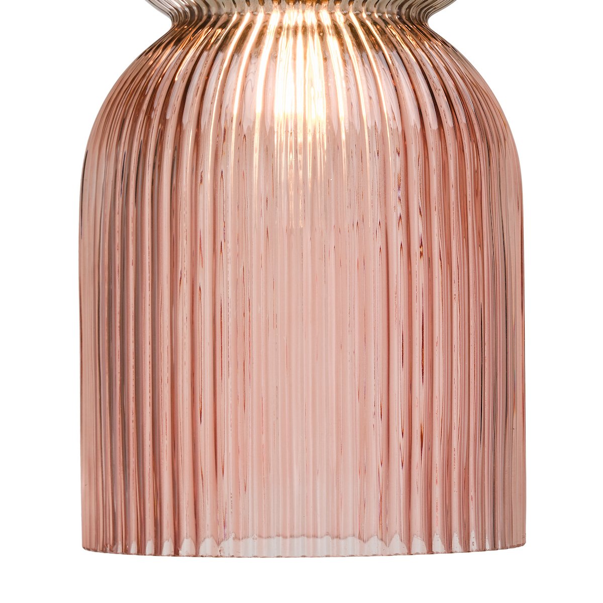 Rhubarb Table Lamp in Pink and Green Ribbed Glass - Image 7