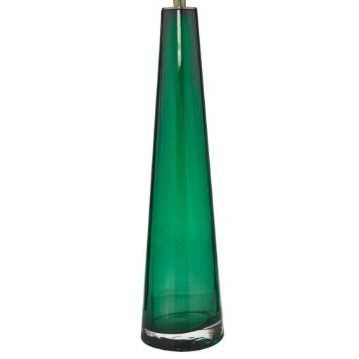 Samara Table Lamp Green Glass with Velvet Shade - Image 4