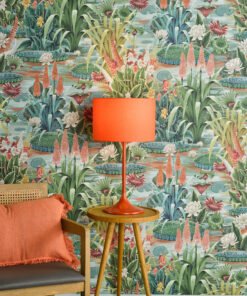 Toledo Table Lamp Satin Orange with Shade