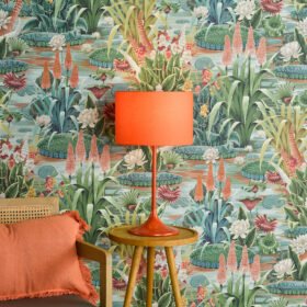 Toledo Table Lamp Satin Orange with Shade