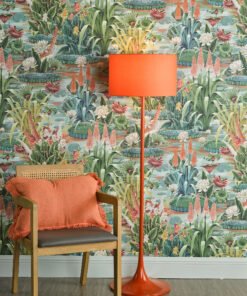 Toledo Floor Lamp Satin Orange with Shade