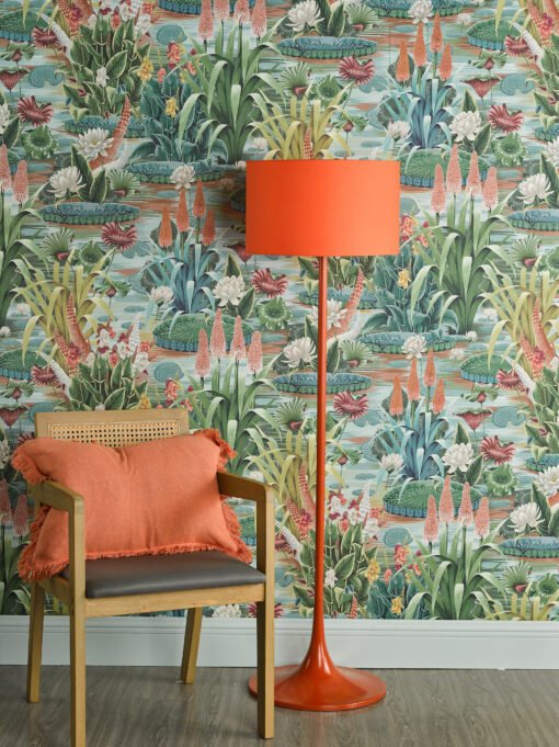 Toledo Floor Lamp Satin Orange with Shade - Image 2