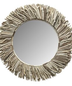 Large Round Driftwood Mirror