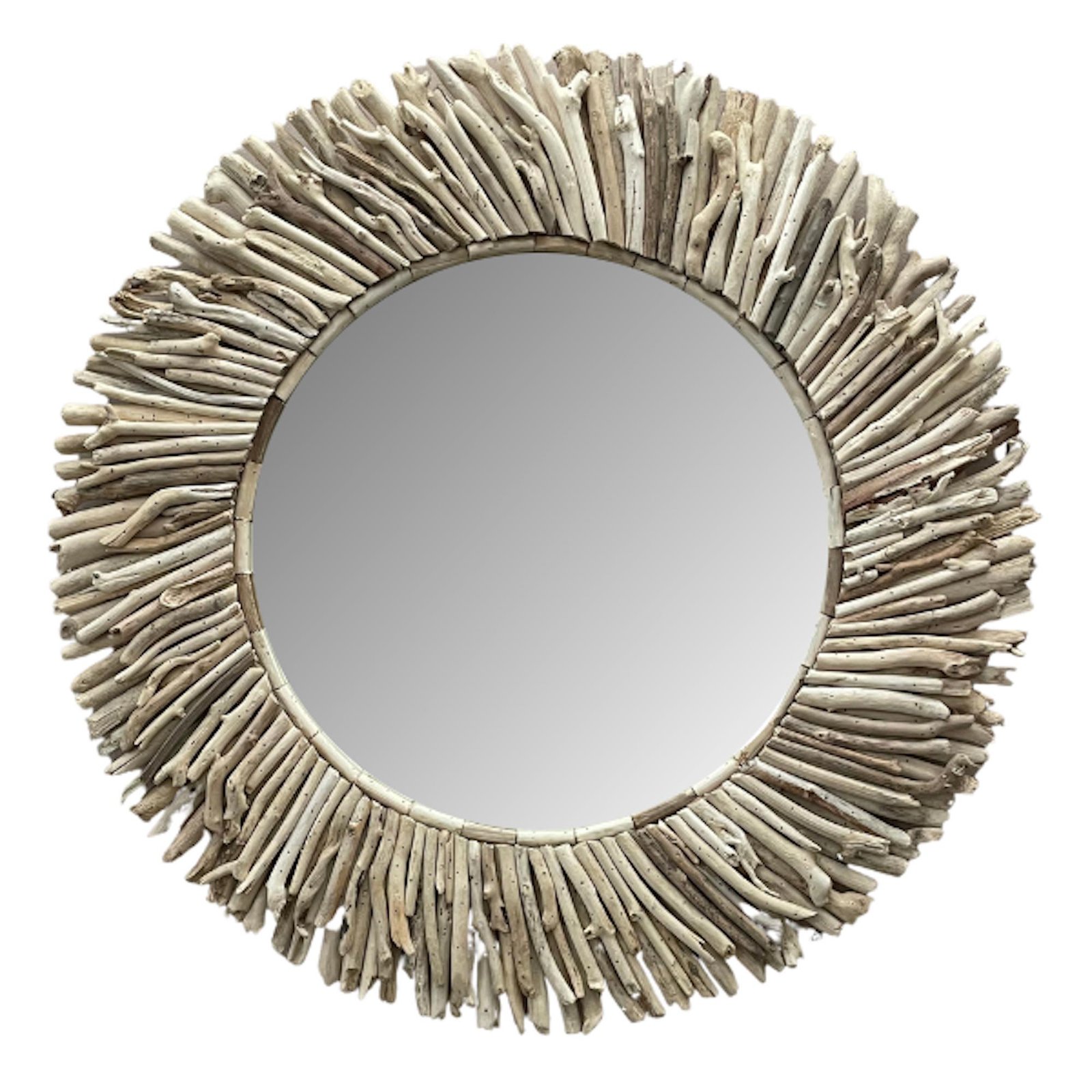 Large Round Driftwood Mirror