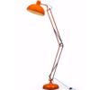 Traditional Anglepoise Style Floor Lamp in Orange (Blue Flex)