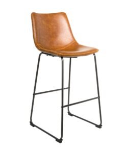 Scoop Bar Stool in Tan (Set of 2)