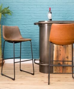 Alternative view of Scoop Bar Stool in Chestnut Brown (Set of 2)