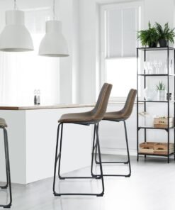 Scoop Bar Stool in Chestnut Brown (Set of 2)