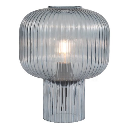 Demarius Table Lamp in Blue Ribbed Glass - Image 3