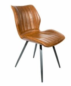Alternative view of Set of 2 Manhattan Dining Chairs in Tan Vegan Leather