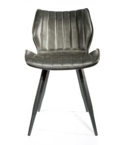 Alternative view of Set of 2 Manhattan Dining Chairs in Grey Vegan Leather