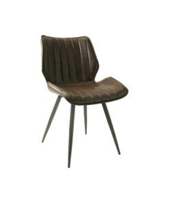 Alternative view of Set of 2 Manhattan Dining Chairs in Chestnut Brown Vegan Leather