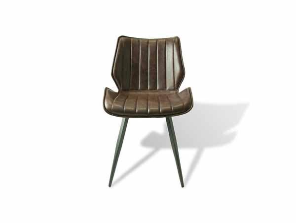 Set of 2 Manhattan Dining Chairs in Chestnut Brown Vegan Leather