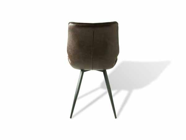 Set of 2 Manhattan Dining Chairs in Chestnut Brown Vegan Leather - Image 3