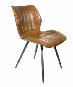 Alternative view of Set of 2 Manhattan Swivel Dining Chairs in Tan Vegan Leather