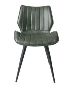 Alternative view of Set of 2 Manhattan Swivel Dining Chairs in Forest Green Vegan Leather