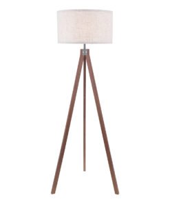 Alternative view of Armitage Tripod Floor Lamp in Dark Wood with Shade