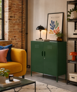 Vintage Style Medium Metal Locker Cabinet in Green