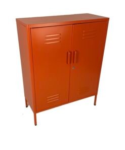 Alternative view of Vintage Style Medium Metal Locker Cabinet in Orange