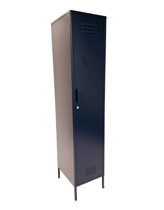 Vintage Style Tall Metal Locker in Navy