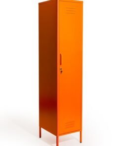 Vintage Style Tall Metal Locker in Orange