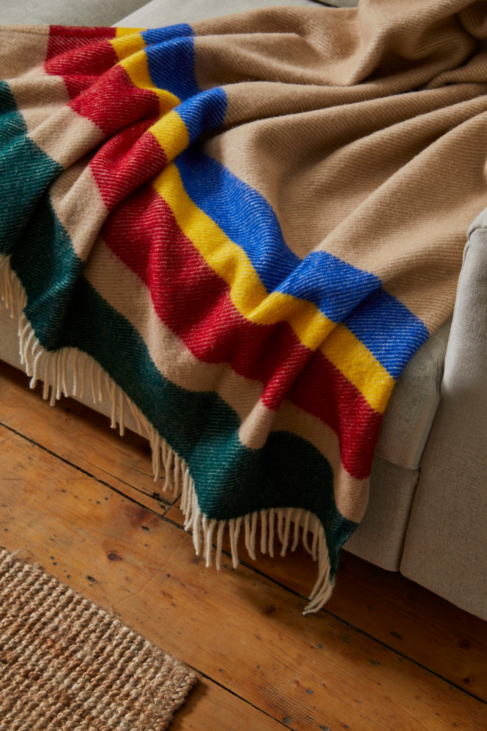 Alaska Stripe Pop Pure New Wool Throw (130cm x 183cm) - Image 2