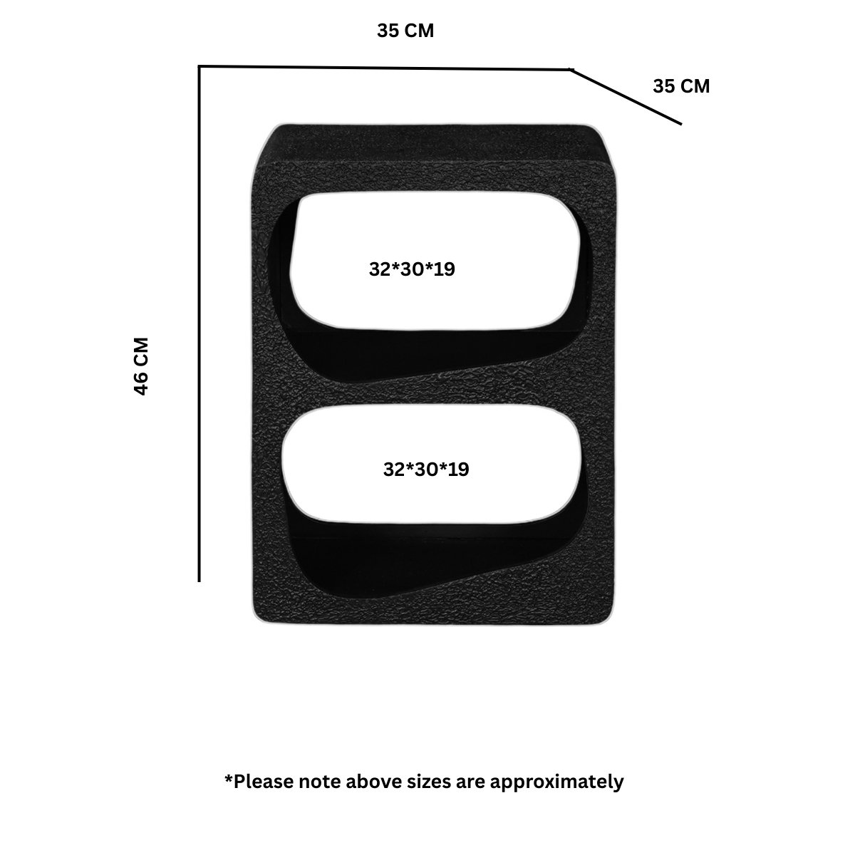 Concept Black Abstract Block Side Table - Image 7