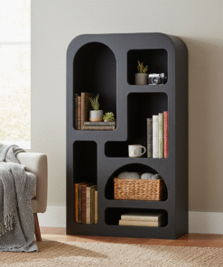Concept Black Tall Geometric Bookcase