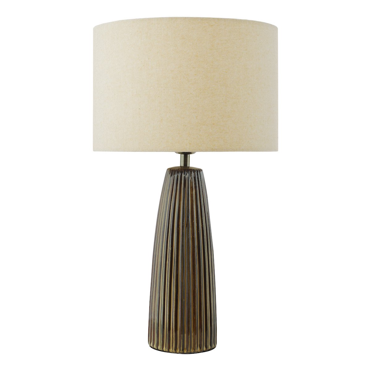 Kaulana Brown Ceramic Table Lamp with Natural Cotton Mix Shade - Image 4