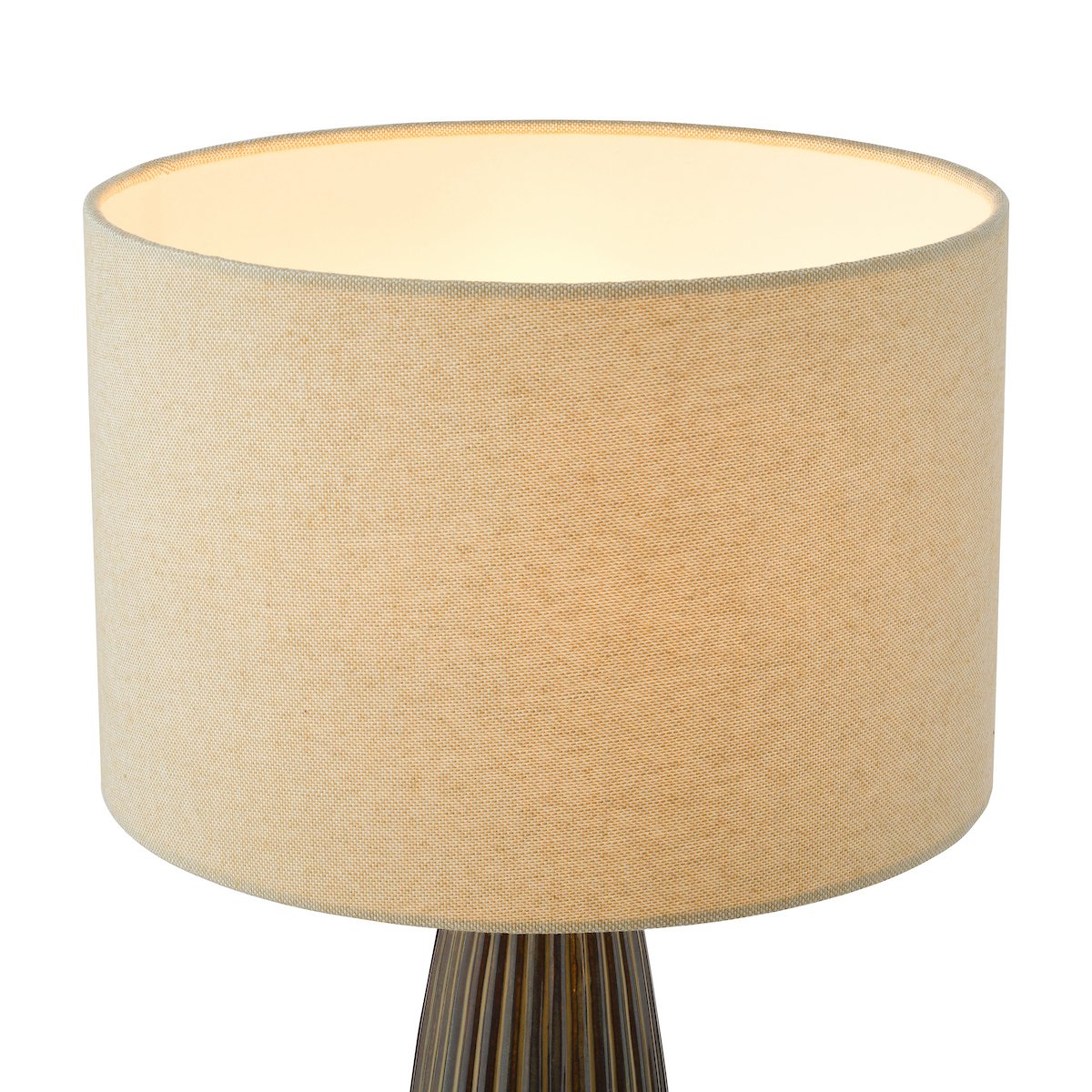 Kaulana Brown Ceramic Table Lamp with Natural Cotton Mix Shade - Image 6