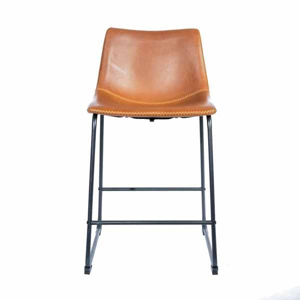 Scoop Counter Stool in Tan (Set of 2) - Image 4