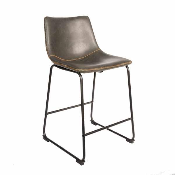 Scoop Counter Stool in Grey (Set of 2) - Image 3