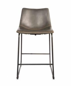 Alternative view of Scoop Counter Stool in Grey (Set of 2)
