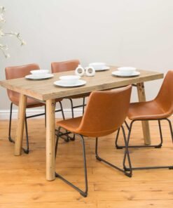 Set of 2 Scoop Dining Chairs in Tan