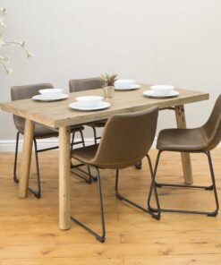Set of 2 Scoop Dining Chairs in Chestnut
