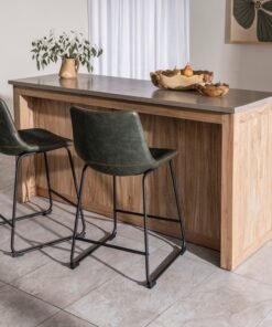 Scoop Counter Stool in Forest Green (Set of 2)