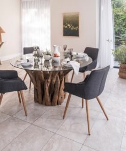 Alternative view of Set of 2 Somerset Dining Chairs in Slate Grey Twill