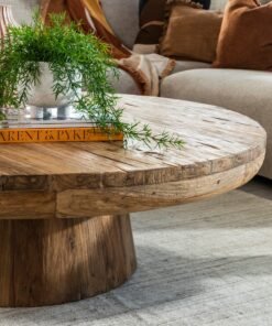 Rustic Teak Round Coffee Table