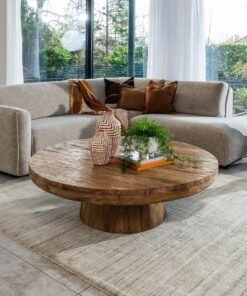 Alternative view of Rustic Teak Round Coffee Table