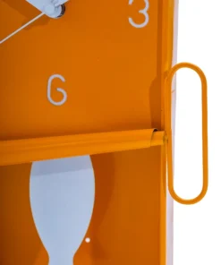Alternative view of Metal Sardine Tin Clock with Fish Pendulum (Orange)