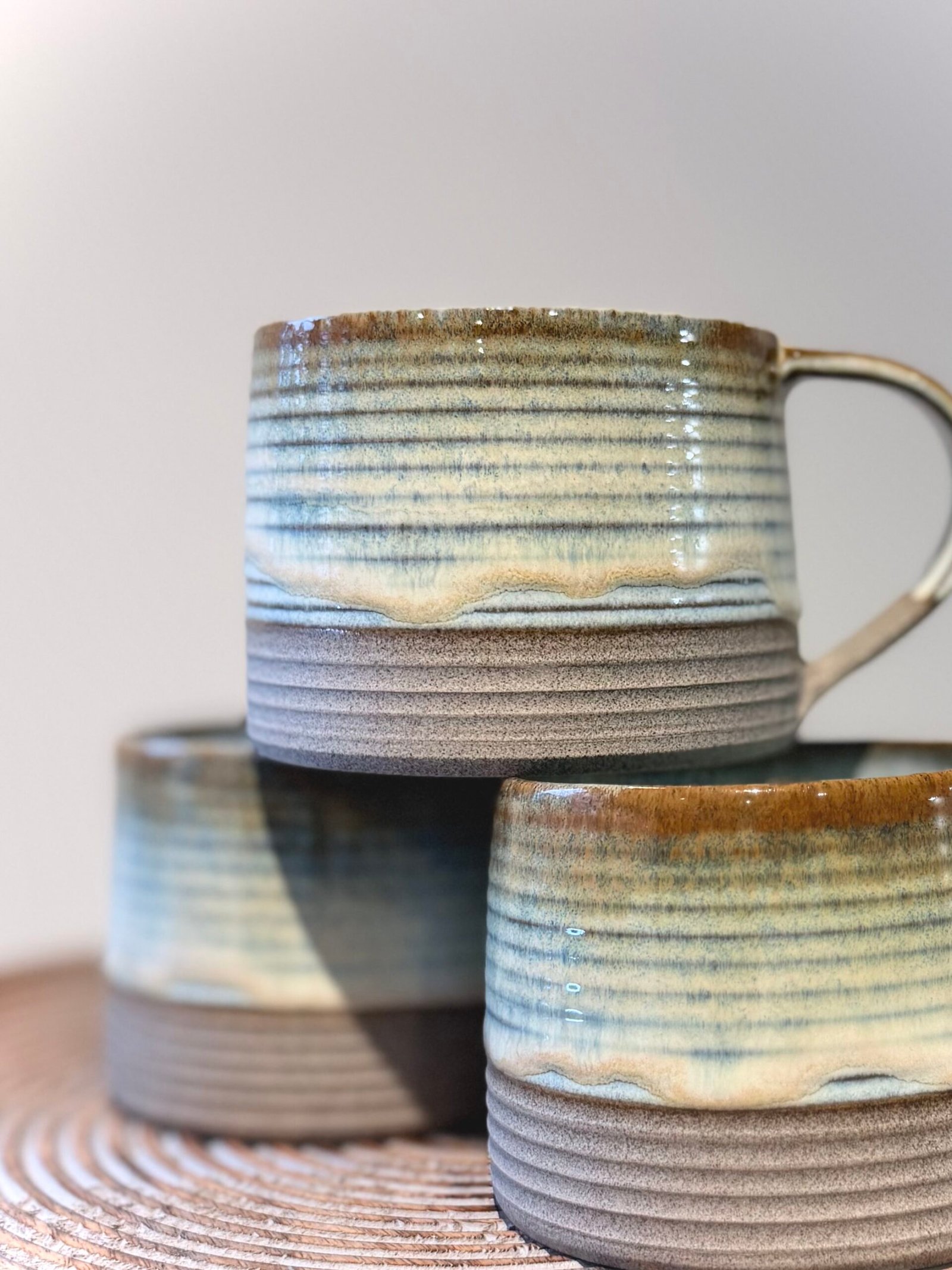 Locally Handmade Scandi Clay 'Tide' Mug