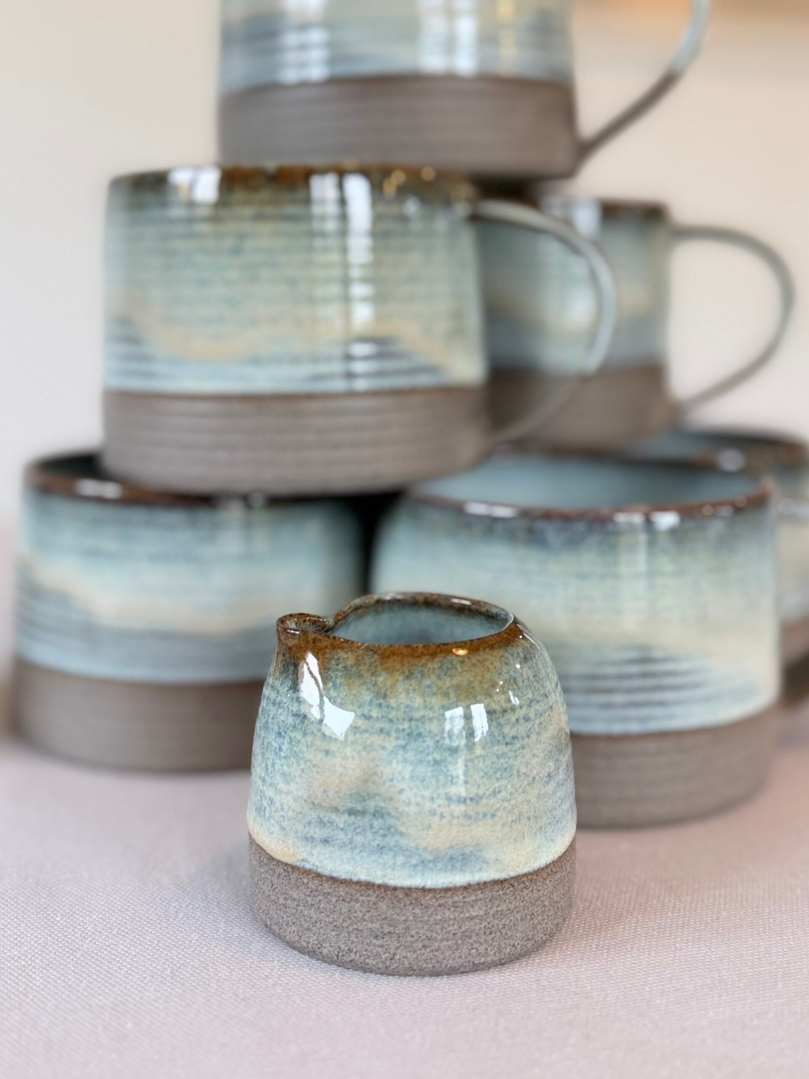 Locally Handmade Scandi Clay 'Tide' Milk/Cream Pourer