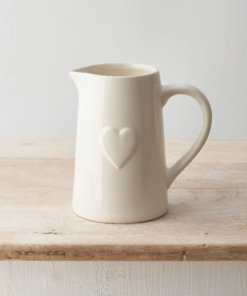 White Ceramic Heart Jug (16cm)