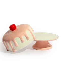 Alternative view of Ceramic White & Pink Iced Cake Stand
