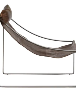 Distressed Leather and Iron Accent / Easy Chair - Image 3