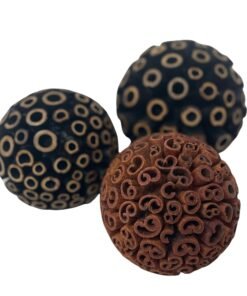 Set of 3 Decorative Wood Balls