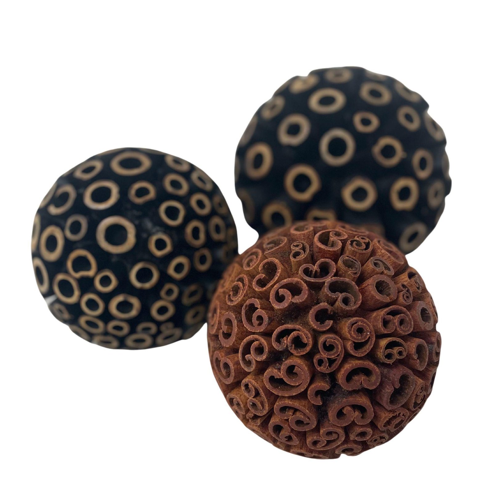 Set of 3 Decorative Wood Balls