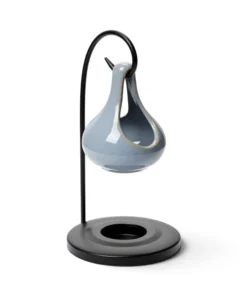 Ceramic Hanging Oil Burner in Light Blue with Stand