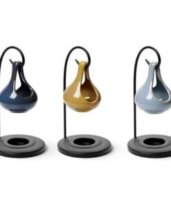 Ceramic Hanging Oil Burner in Natural Sand with Stand - Image 3